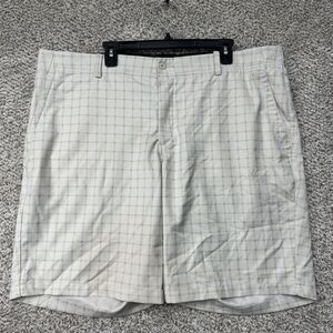 Nike Golf Shorts Mens Size 42 Dri Fit DA2889-072 Beige Plaid Performance Stretch